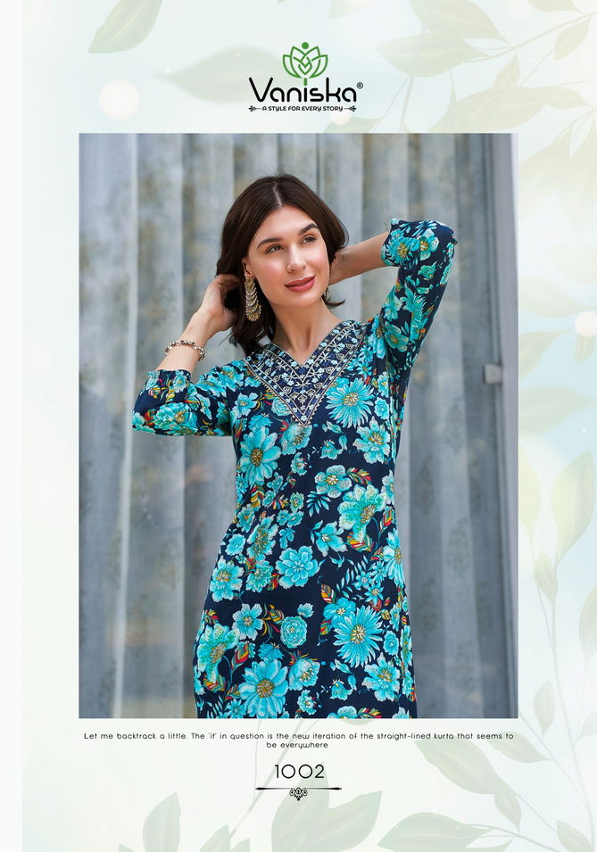 Charming Vol 1 By Vaniska Rayon Foil Printed Kurtis Wholesale Price In Surat